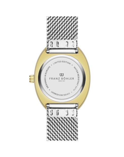 Montre pour femme en maille métallique Cavloc argent/blanc