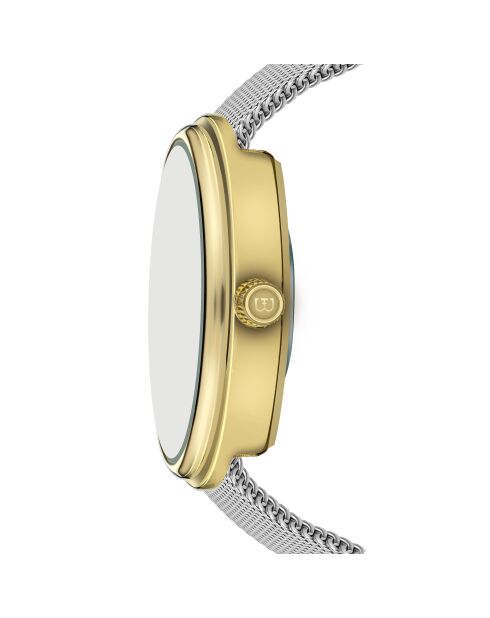 Montre pour femme en maille métallique Cavloc argent/blanc