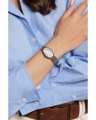 Montre pour femme en maille métallique Cavloc argent/blanc