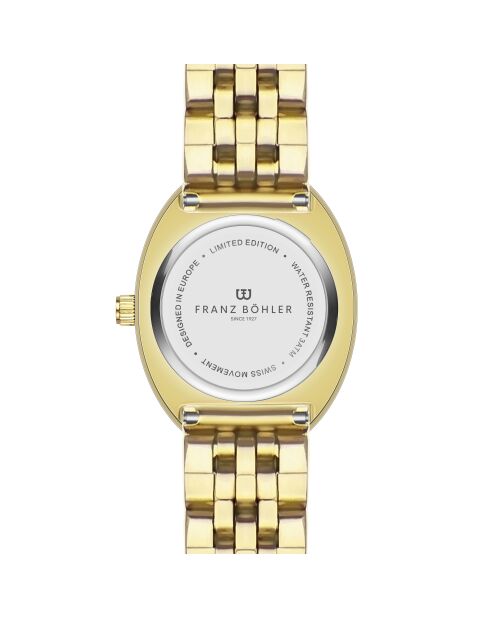 Bachalp Gold/Braune Feinmesh-Armbanduhr für Damen