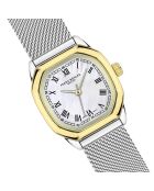 Montre pour femme en maille métallique Aegeri argent/blanc