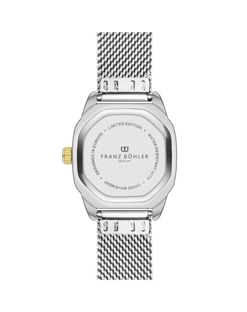 Montre pour femme en maille métallique Aegeri argent/blanc