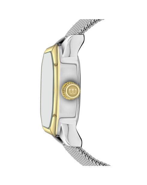 Montre pour femme en maille métallique Aegeri argent/blanc