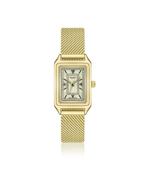 Sarner Damenuhr aus goldfarbenem Metallgeflecht