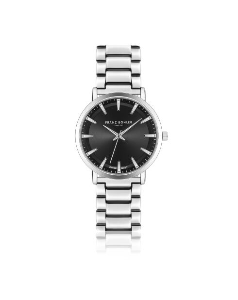 Montre pour femme en maille fine Tanay argent/noir