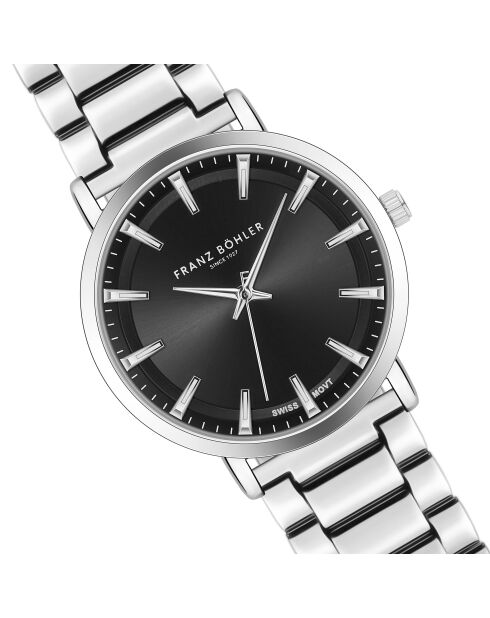 Montre pour femme en maille fine Tanay argent/noir
