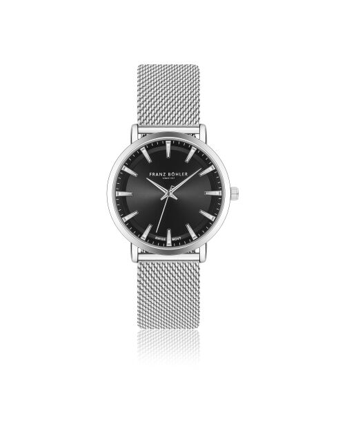 Montre pour femme en maille métallique Tanay argent/noir