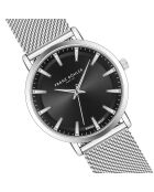 Montre pour femme en maille métallique Tanay argent/noir