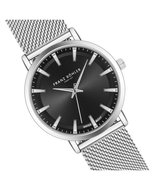 Montre pour femme en maille métallique Tanay argent/noir
