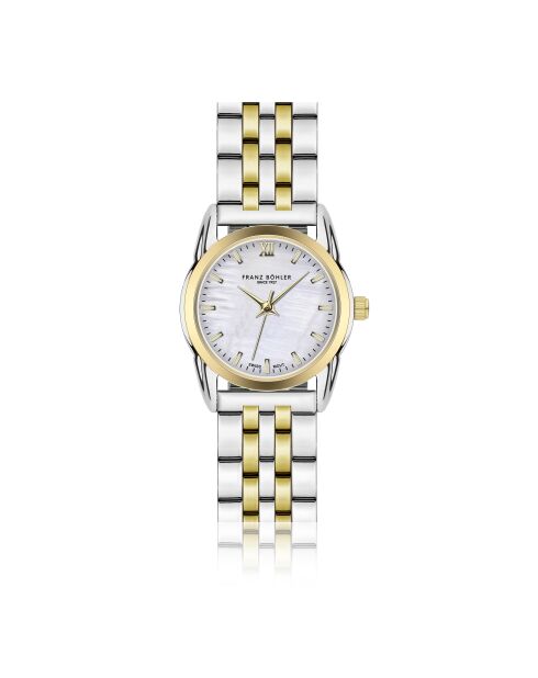 Montre pour femme en maille fine Champex argent/doré/blanc