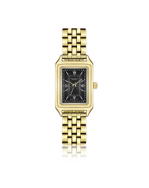 Oberaar Damenuhr aus feinstem Netzstoff in Gold/Schwarz