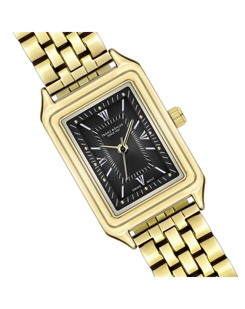 Oberaar Damenuhr aus feinstem Netzstoff in Gold/Schwarz