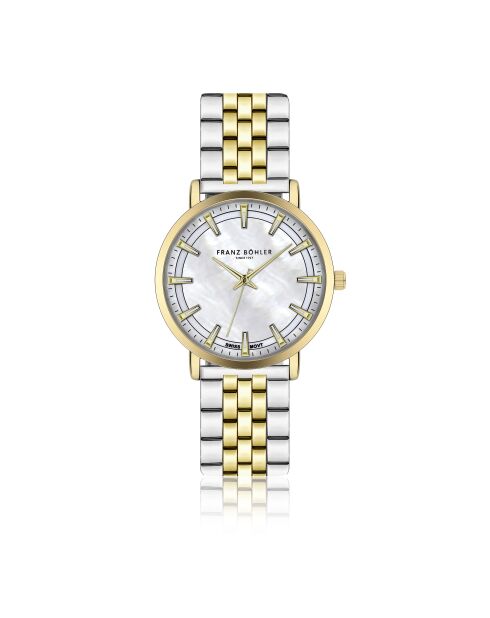 Montre pour femme en maille fine Lugano or/argent