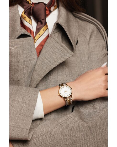 Montre pour femme en maille fine Lugano or/argent