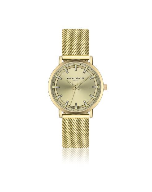 Orologio da donna Klontal in maglia metallica dorata