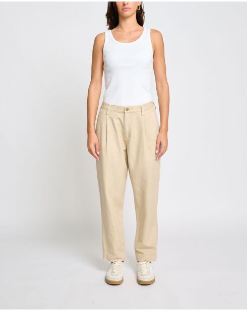 Beige beige broek van Fresco