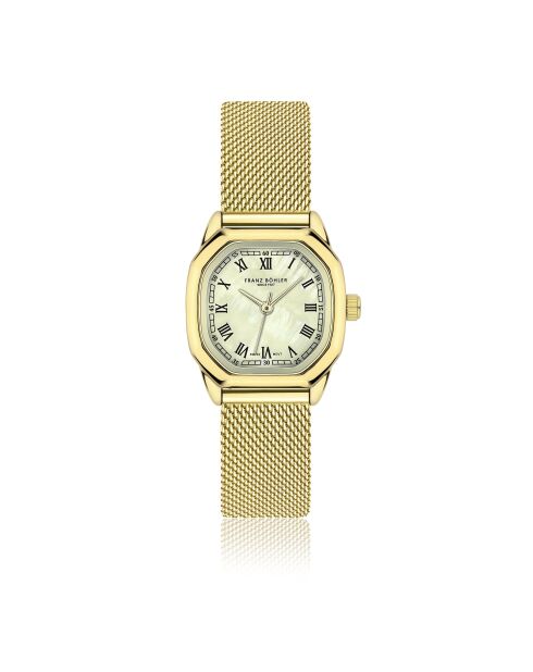 Lauerz Damenuhr aus goldfarbenem Metallic-Mesh