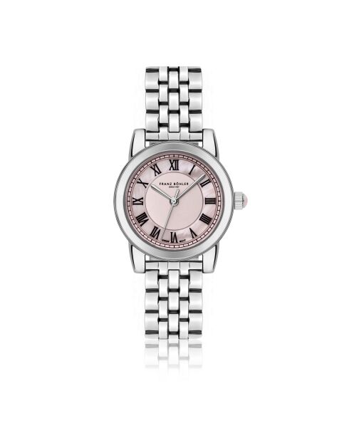 Montre pour femme Sils en maille fine argent/rose clair