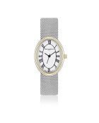 Montre pour femme en maille métallique Davos argent/blanc