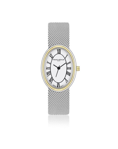 Montre pour femme en maille métallique Davos argent/blanc
