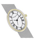 Montre pour femme en maille métallique Davos argent/blanc