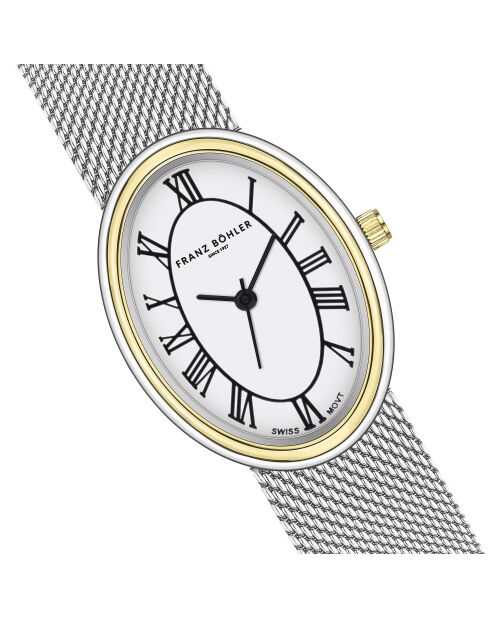 Montre pour femme en maille métallique Davos argent/blanc