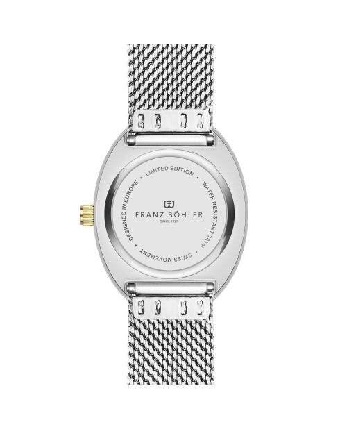 Montre pour femme en maille métallique Davos argent/blanc