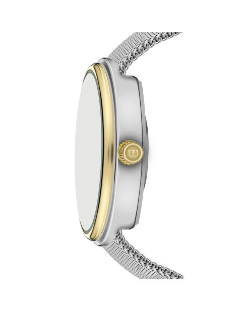 Montre pour femme en maille métallique Davos argent/blanc