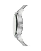 Reloj Huttwil de malla metálica plateada/negra para hombre