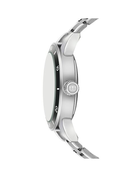 Reloj Huttwil de malla fina plateada/negra para hombre
