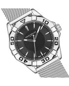 Reloj Totensee de malla metálica plateada/negra para hombre