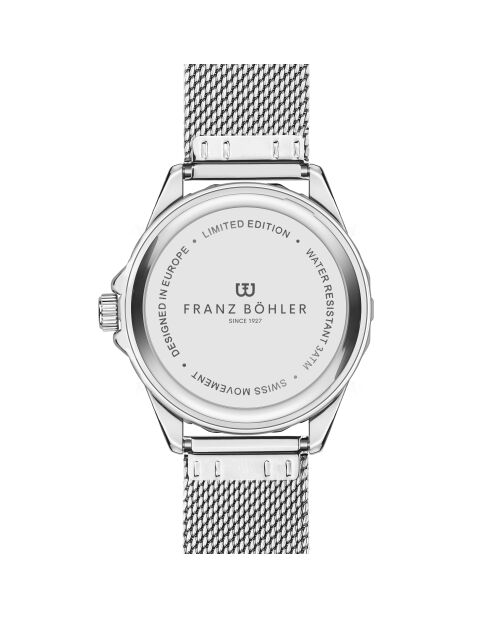 Reloj Totensee de malla metálica plateada/negra para hombre