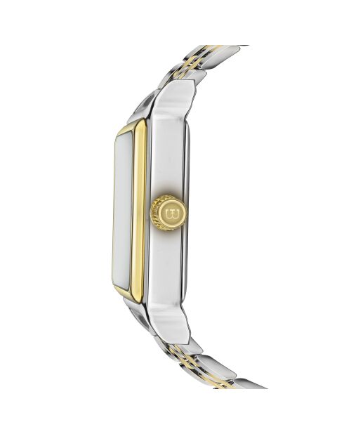 Lej Nair Damenuhr aus feinem Mesh in Silber/Gold/Weiß