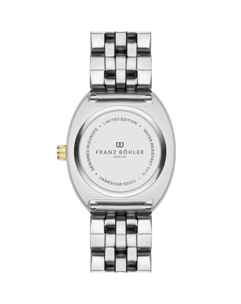 Montre pour femme en maille fine Davos argent/or/blanc