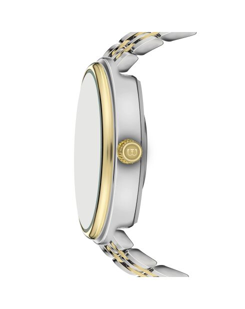 Montre pour femme en maille fine Davos argent/or/blanc
