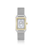 Lej Nair zilver/wit metalen mesh dameshorloge