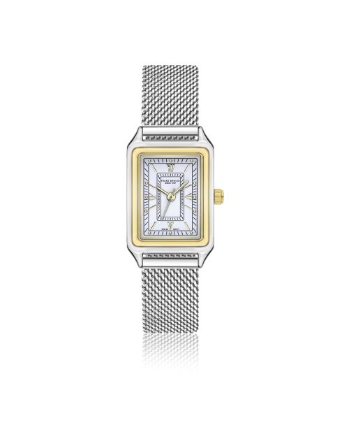 Lej Nair Damenuhr aus silber/weißem Metallgeflecht