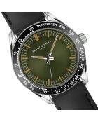 Reloj Greifensee para hombre de caucho acolchado y con costuras lisas en negro/plata