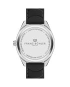 Reloj Greifensee para hombre de caucho acolchado y con costuras lisas en negro/plata