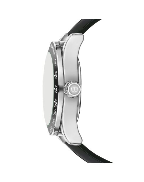 Reloj Greifensee para hombre de caucho acolchado y con costuras lisas en negro/plata