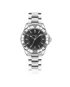 Reloj Totensee de malla fina plateado/negro para hombre