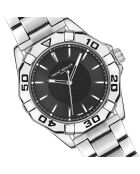 Reloj Totensee de malla fina plateado/negro para hombre