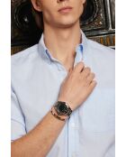 Reloj Totensee de malla fina plateado/negro para hombre