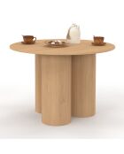Ronde eettafel Olympia hout met pylonpoten - 110x110x75 cm