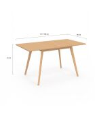 Uitschuifbare eettafel van Venezia hout - 150x80x75 cm