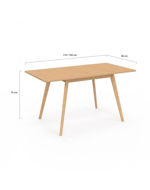 Uitschuifbare eettafel van Venezia hout - 150x80x75 cm