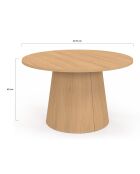 Table basse ronde Elvis bois - 70x70x40 cm