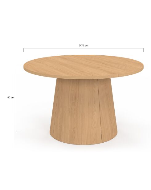 Table basse ronde Elvis bois - 70x70x40 cm
