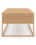 Heb- und zusammenklappbarer Couchtisch Memphis mit Beinen in Holzoptik, 100 x 55 x 40,5 cm
