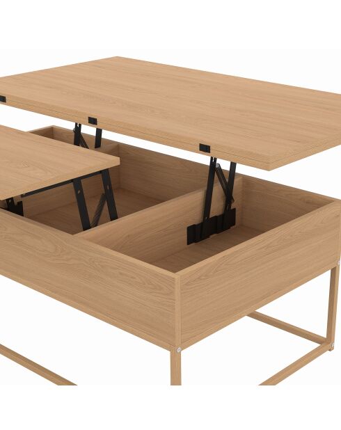 Opklapbare en opvouwbare salontafel Memphis met poten met houteffect - 100x55x40,5 cm